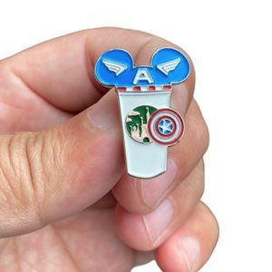 Captain America Castle Coffee Cup Enamel Pin